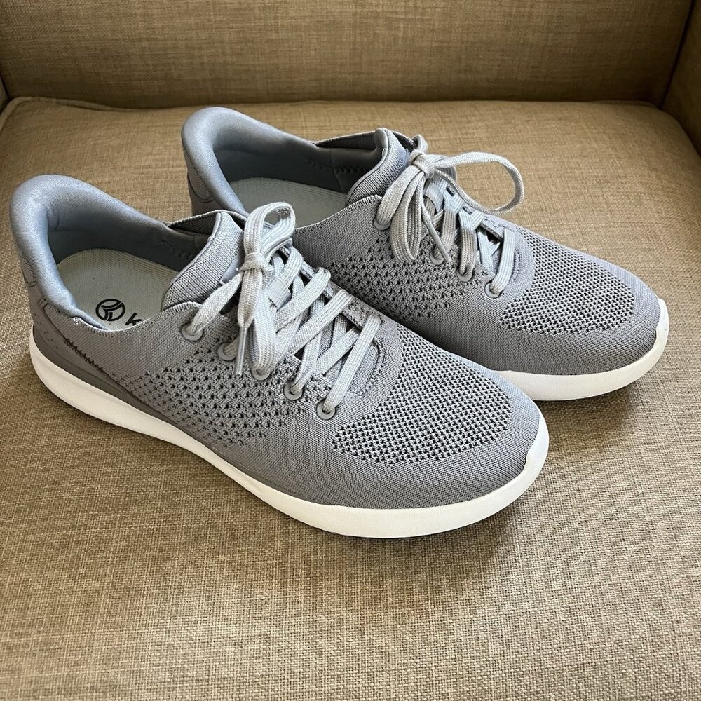 Kizik Lima Shoes Womens Size 9 Gray Hands Free Lace Up Sneakers Comfort Mesh